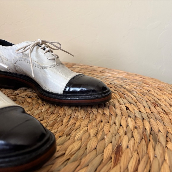 LANVIN / made in Italy / eel skin leather / FW / Oxford / lace up / 37 EU / 7 US - Picture 6 of 12